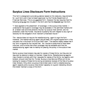 Surplus Lines Disclosure Form