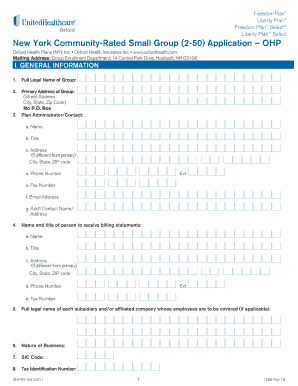 New York Small Group Health Insurance Application