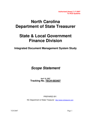 Business scope example - DST-Integrated Document Management System Study - ITS