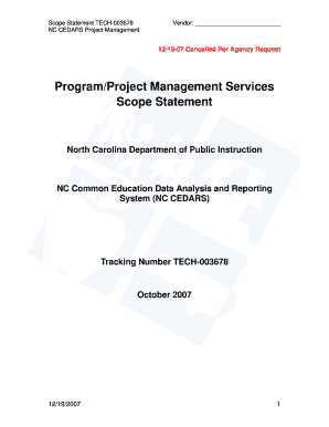 Project scope statement example pdf - ncdpi project management lessons form