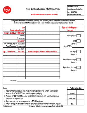 Fireye Warranty Return Procedure