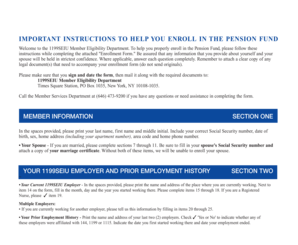 1199SEIU Pension Fund Enrollment Form