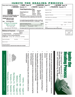Ignite the Healing Process Registration Form