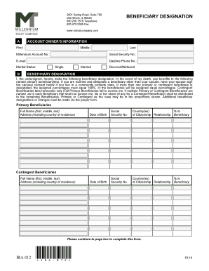 Beneficiary Designation Form IRA-012