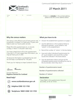 Communal Establishment Questionnaire CE
