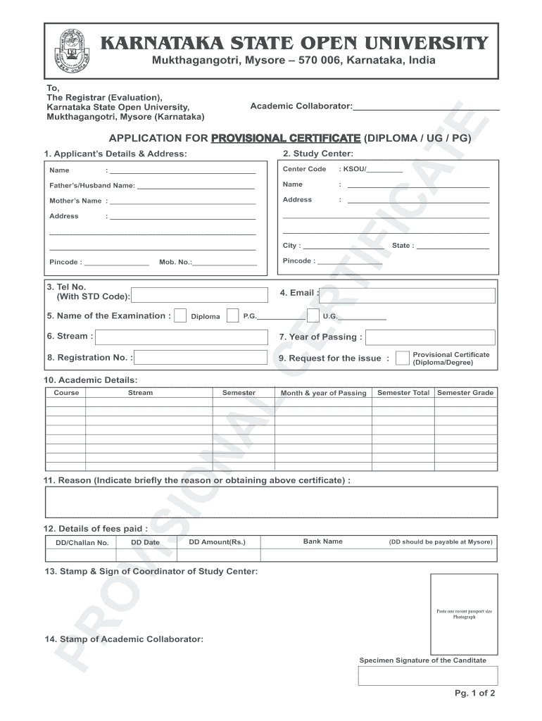 karnataka state open university certificate download Preview on Page 1.