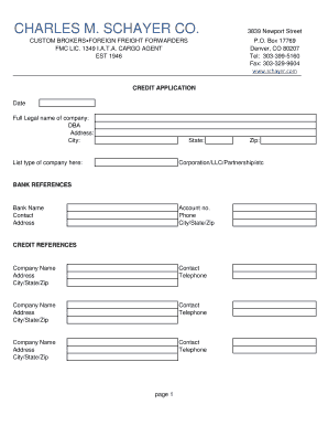 Credit Application Form