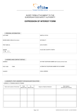 EU Short-Term Attachment Application Form