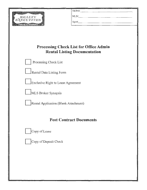 Rental Listing Documentation Checklist