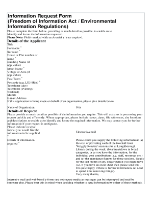 Freedom of Information Act Request Form