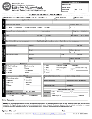 BUILDING PERMIT APPLICATION Other Remarks: - City of Houston