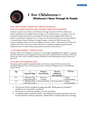I Am Oklahoma Certificate
