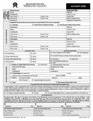 Employees First Credit Union Account Application