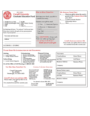 Cornell University Annual Fund Gift Form