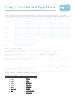 Driving Licence Medical Report Form
