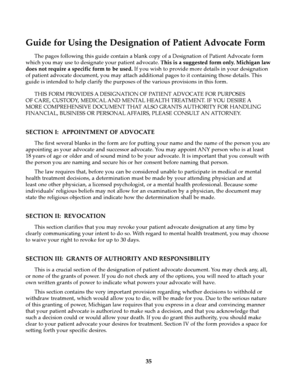 Michigan Designation of Patient Advocate Form