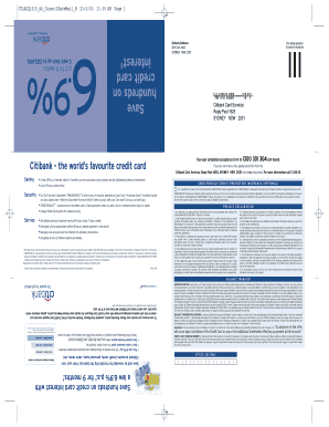 Citibank Credit Card Application Form