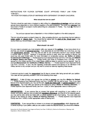 Florida Petition for Dissolution of Marriage with Minor Children