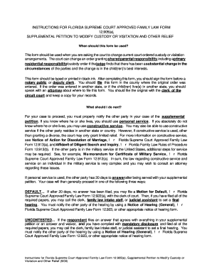 Florida Supplemental Petition to Modify Custody or Visitation