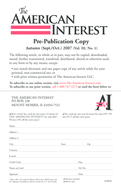 The American Interest Subscription Form