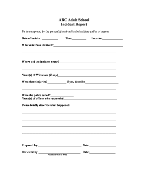 17 Printable Incident Report Form Pdf Templates Fillable Samples In Pdf Word To Download Pdffiller