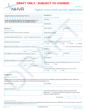 Higher Mass Limits Permit Application