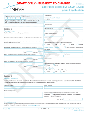 Controlled Access Bus Permit Application