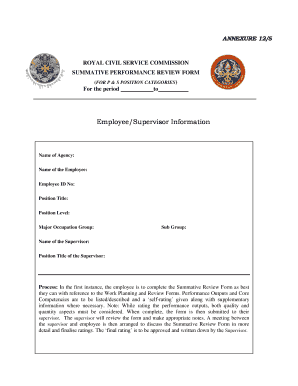 Royal Civil Service Commission Summative Performance Review Form