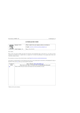 Author Query Form