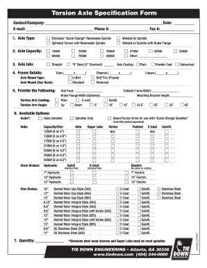 Tie Down Torsion Axle Fill Online Printable Fillable Blank Pdffiller