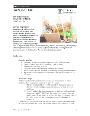 Chain of Command Family Lesson