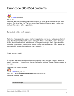 Fillable Online Error code 005-6534 problems Fax Email Print - pdfFiller