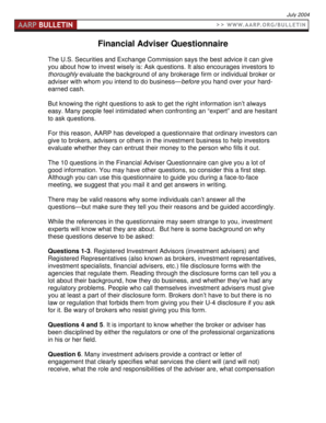 Financial Adviser Questionnaire