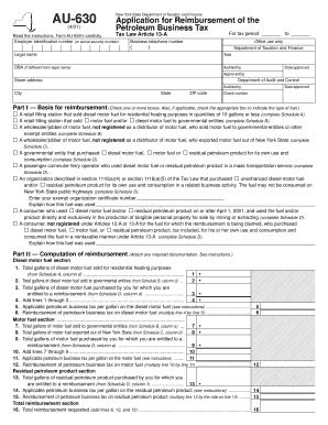 New York State Petroleum Business Tax Reimbursement Form
