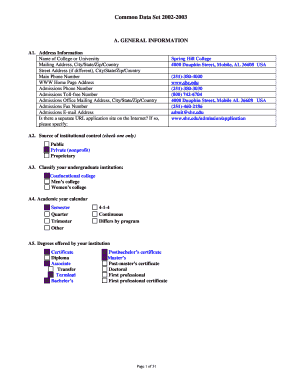 Common Data Set 2002-2003