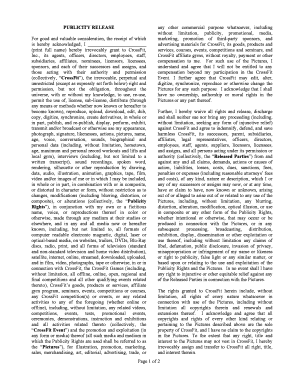 CrossFit Publicity Release Form