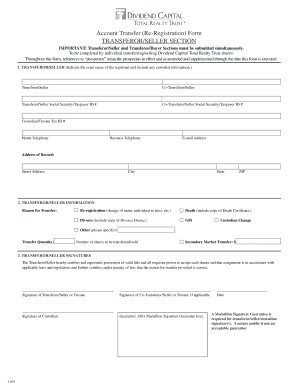 Account Transfer Re-Registration Form