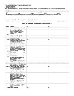 Pre-Participation Physical Evaluation Form