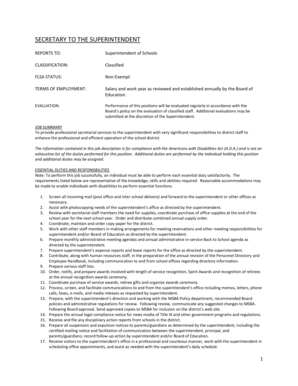SECRETARY TO THE SUPERINTENDENT - ccr3 k12 mo