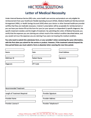 Letter of Medical Necessity