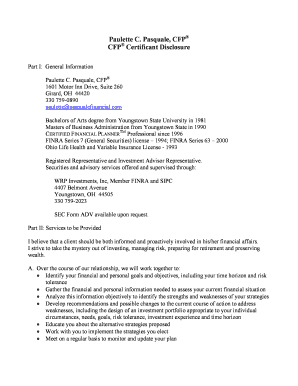 CFP Certificant Disclosure Form