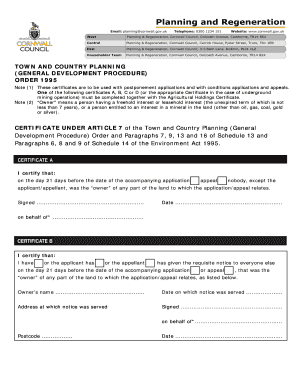 UK Town and Country Planning Certificate