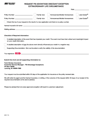 FB Advantage Discount Exception Form