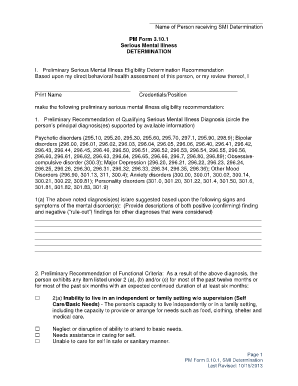PM Form 3.10.1 Serious Mental Illness Determination