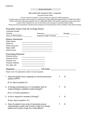 Service Authorization for Leuprolide Acetate