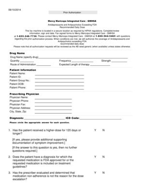 Prior Authorization for Antidepressants and Antipsychotics