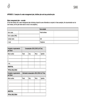 Water Management Plan Template