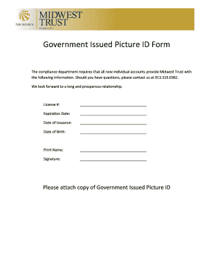 Government Issued Picture ID Form