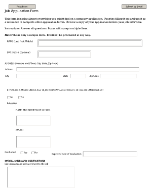 Job Application Form