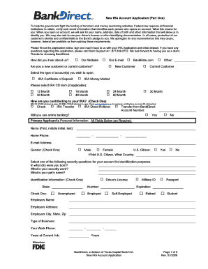 New IRA Account Application